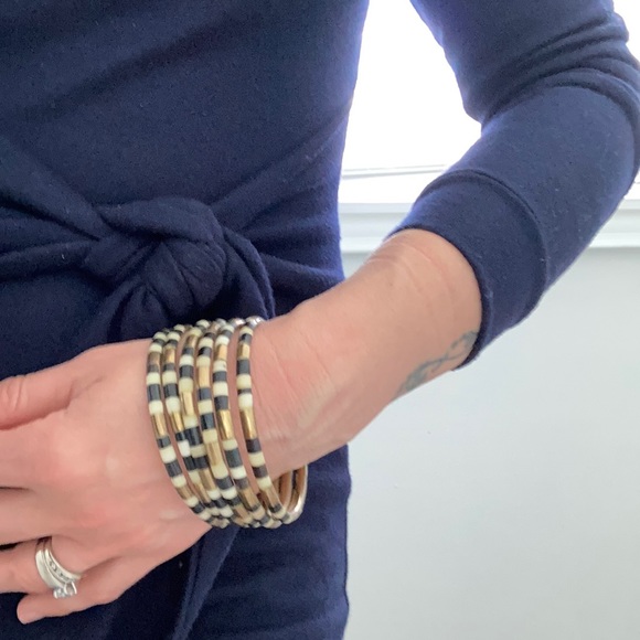 FREE with purchase.  Black and brass bangles - Picture 3 of 4